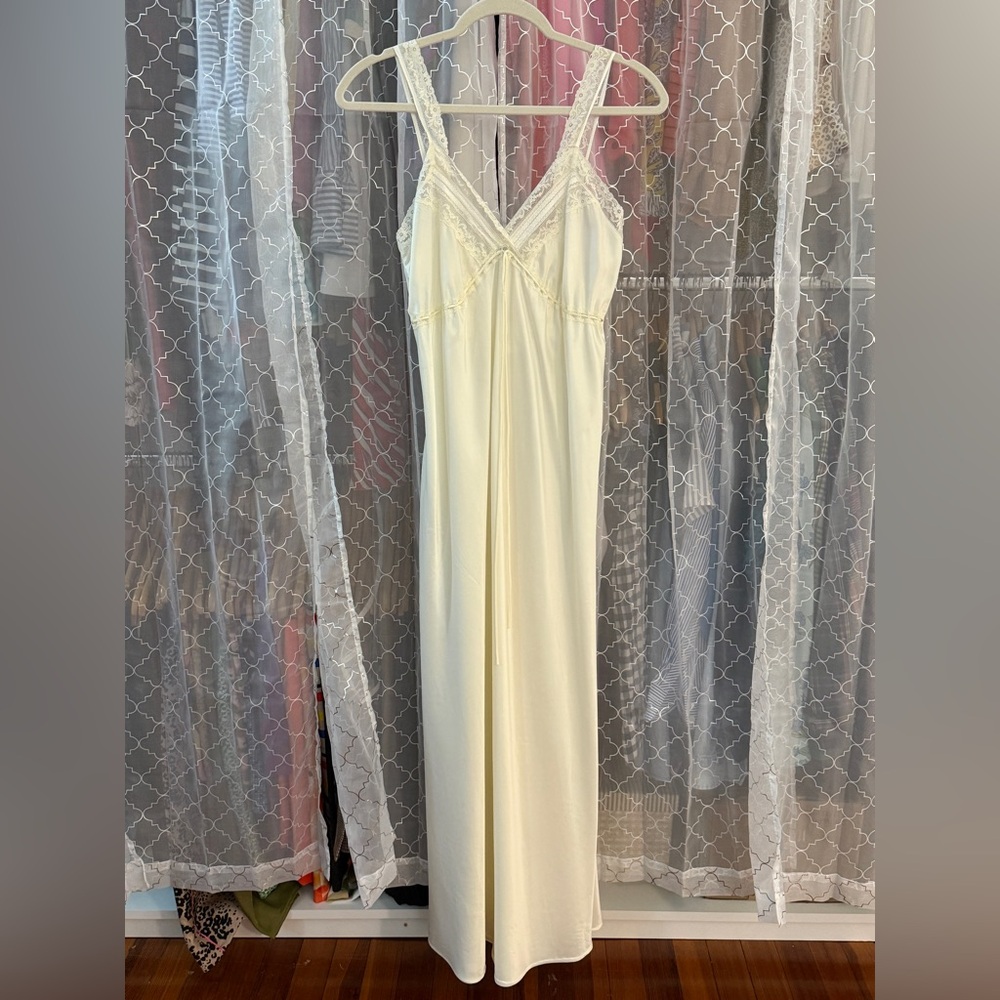 Christian Dior Lingerie Maxi Slip Dress Ivory Bridal Small Vintage